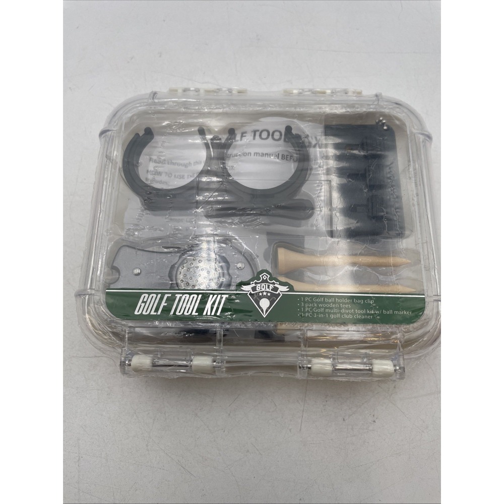 Golf Tool Kit Ball Marker And Multi-Divot/Wood Tees Festive Voice Set